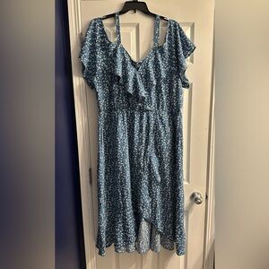 Blue Floral Women's Dress